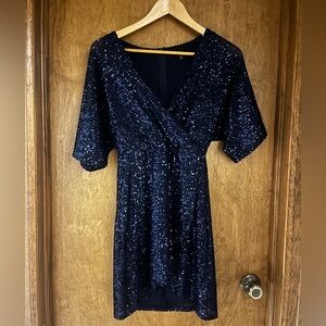 Lulu's Navy Sequin Dress